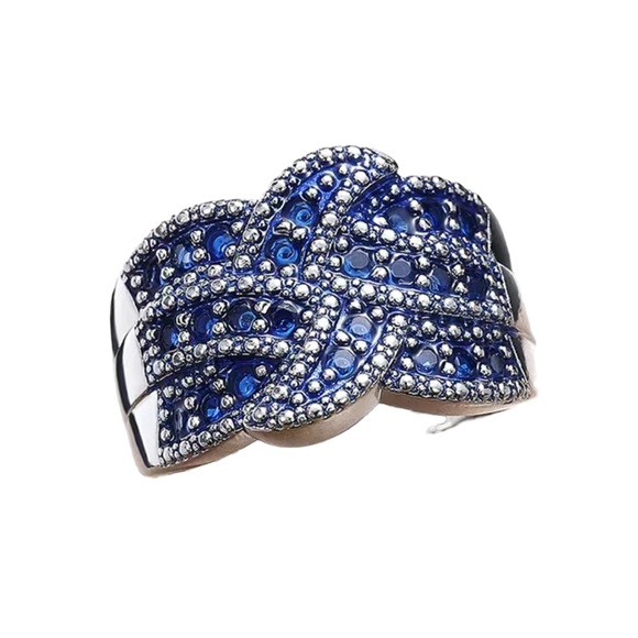 Blue Zircon Gemstone Sterling Silver Ring - Picture 2 of 5